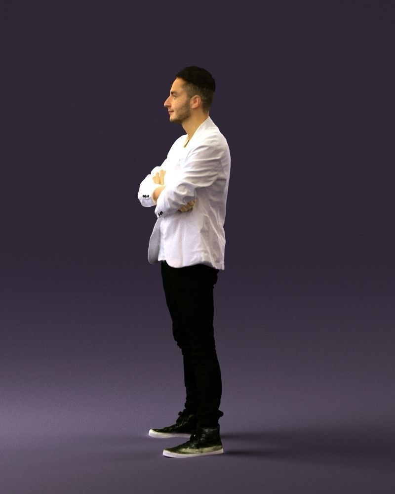 Man in white jacket black pants converse 0532 3D Print Ready 3D print model_24