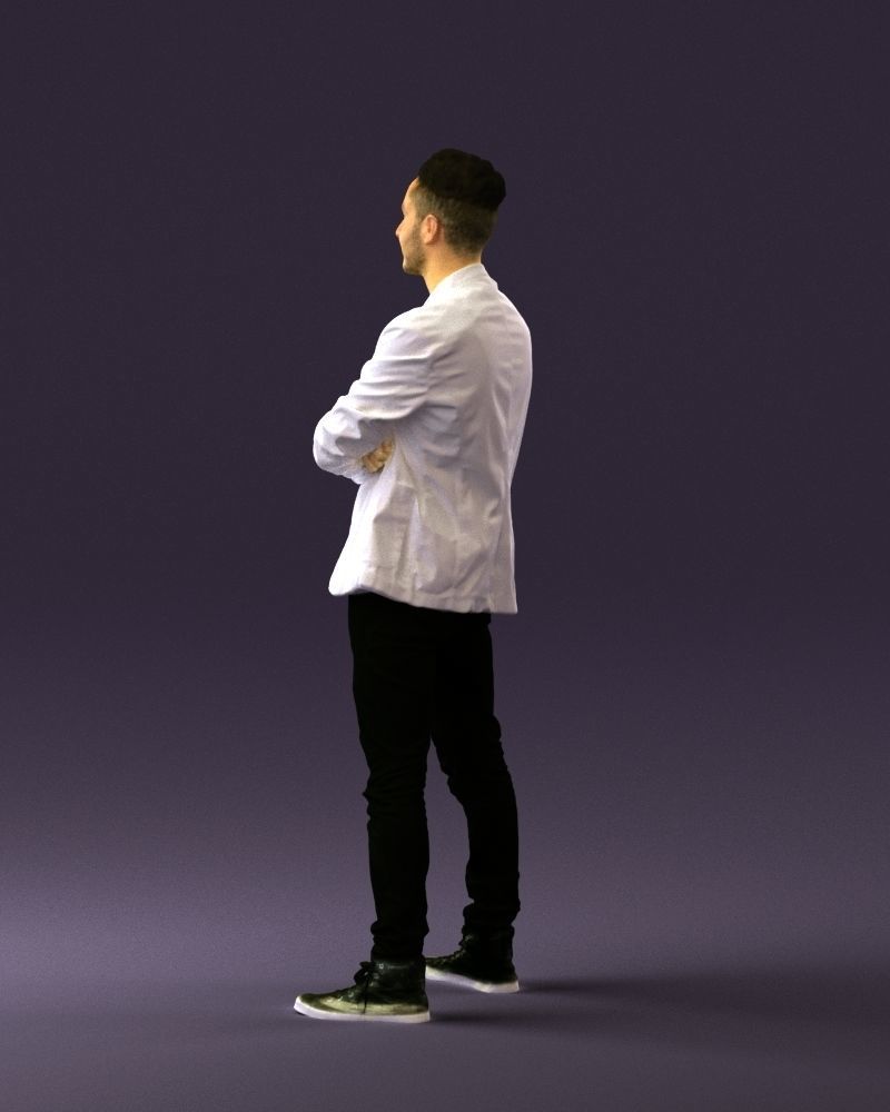 Man in white jacket black pants converse 0532 3D Print Ready 3D print model_21