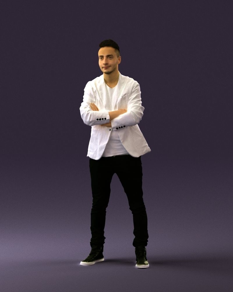 Man in white jacket black pants converse 0532 3D Print Ready 3D print model_30