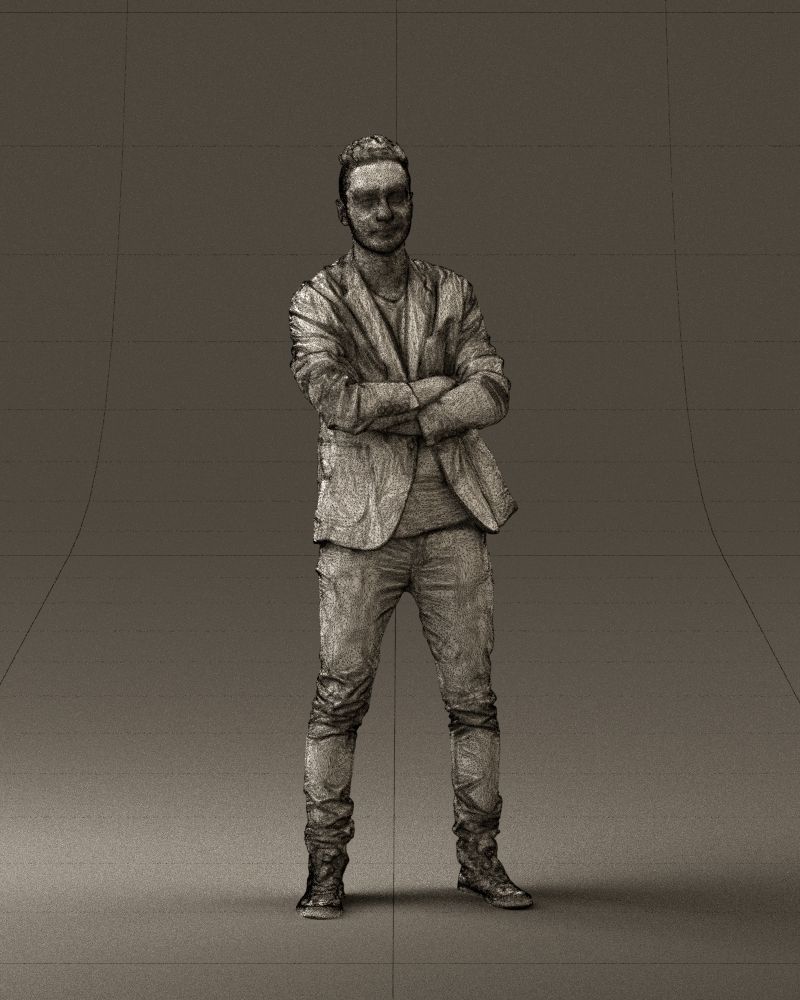 Man in white jacket black pants converse 0532 3D Print Ready 3D print model_38