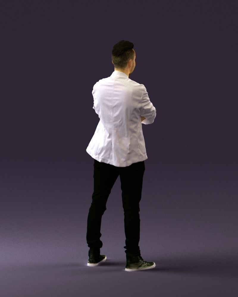 Man in white jacket black pants converse 0532 3D Print Ready 3D print model_15