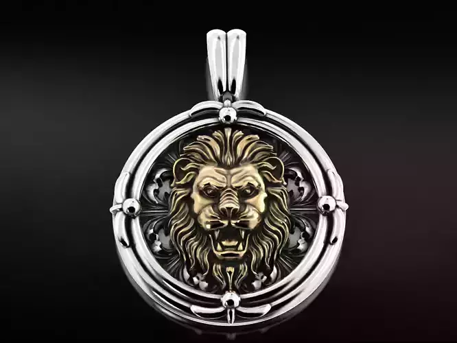 An ancient lions pendant with patterns 643