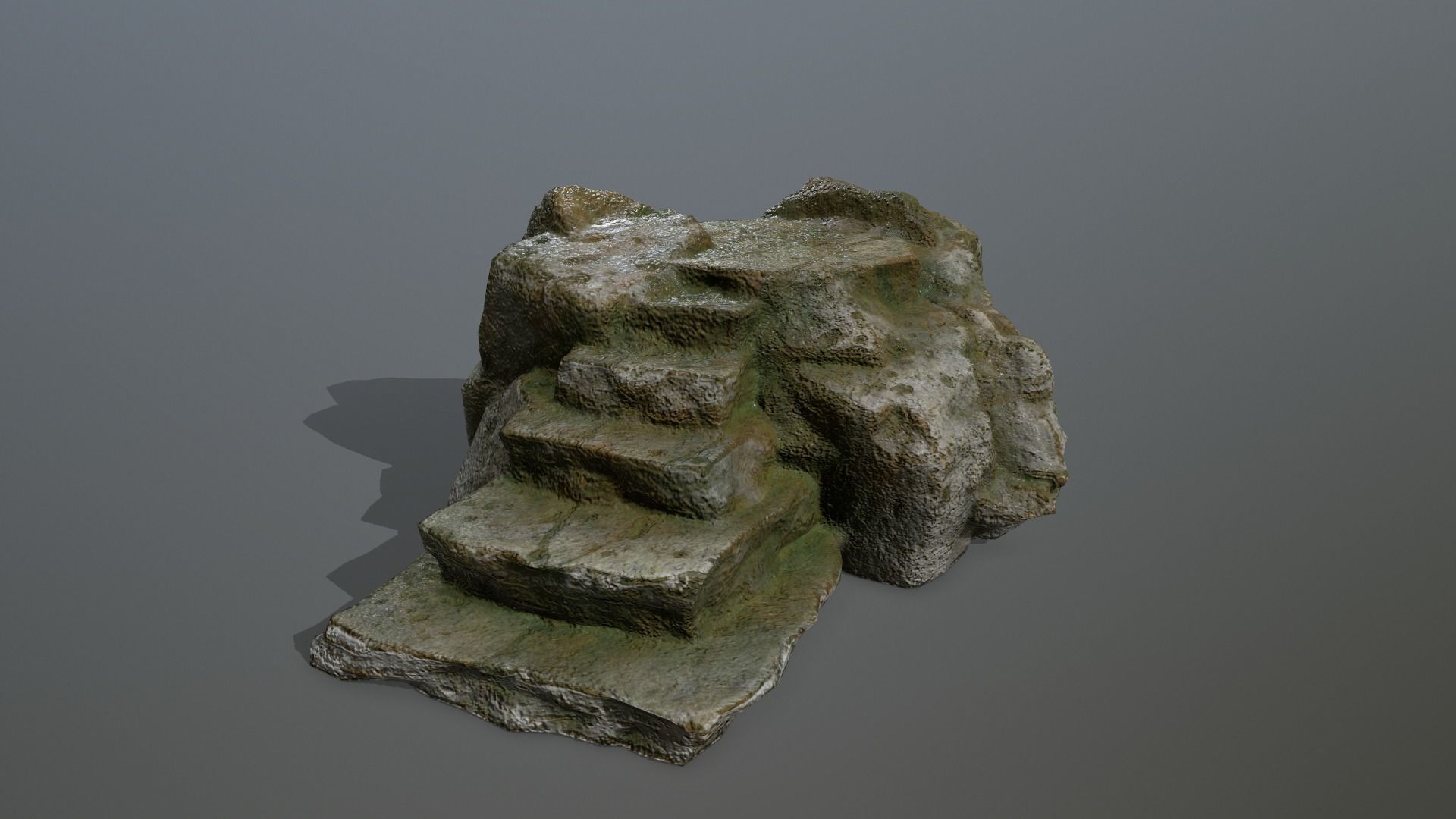 Altar Set piece of rock Low-poly 3D model_2