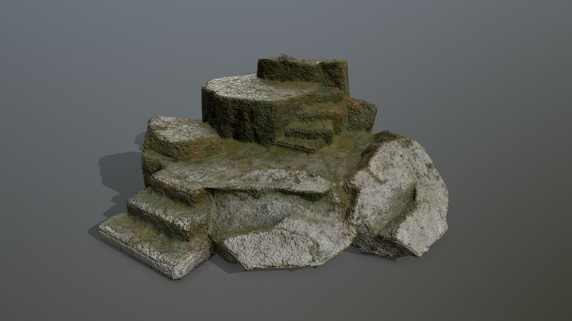 Altar Set piece of rock Low-poly 3D model_10
