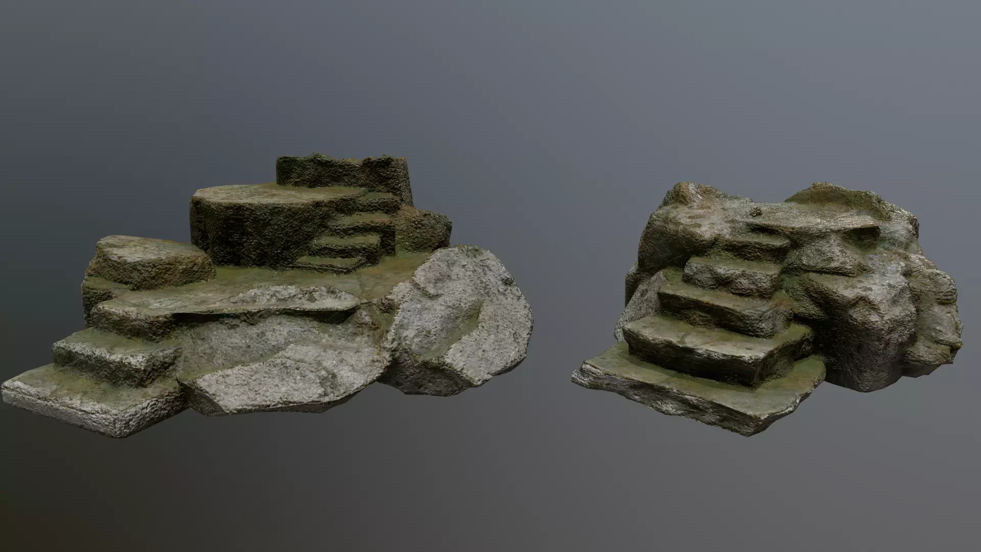 Altar Set piece of rock Low-poly 3D model_0