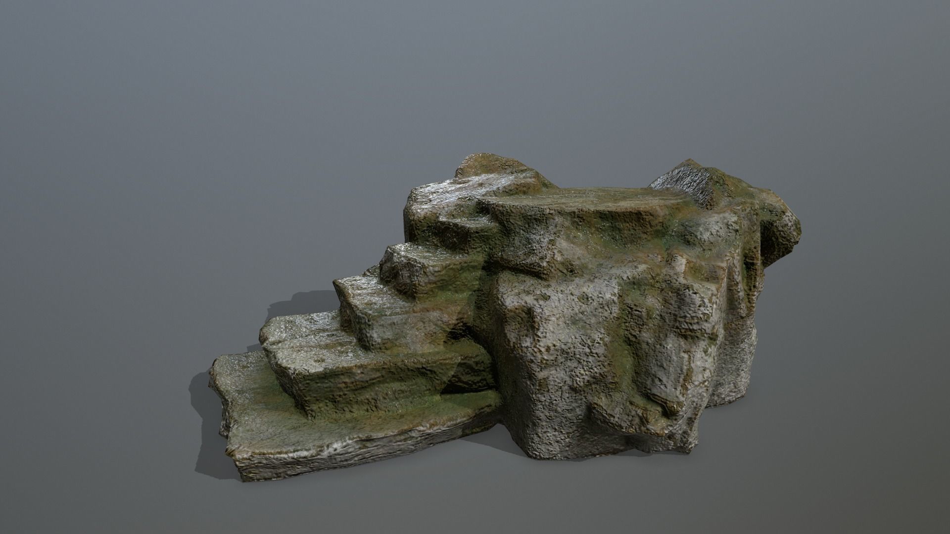 Altar Set piece of rock Low-poly 3D model_4