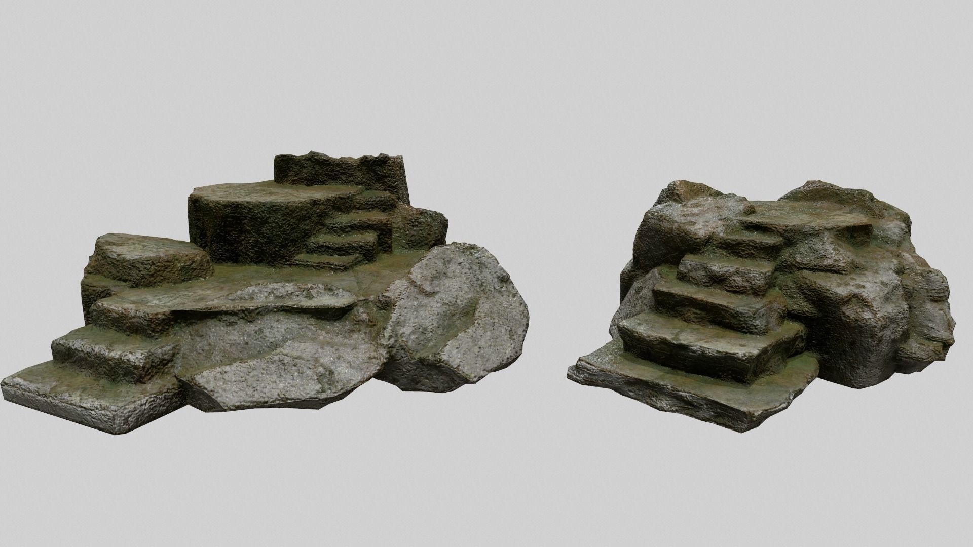 Altar Set piece of rock Low-poly 3D model_1