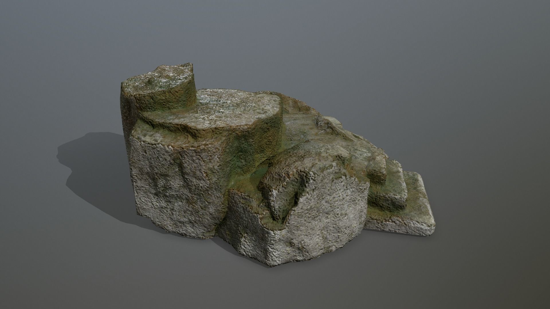 Altar Set piece of rock Low-poly 3D model_13