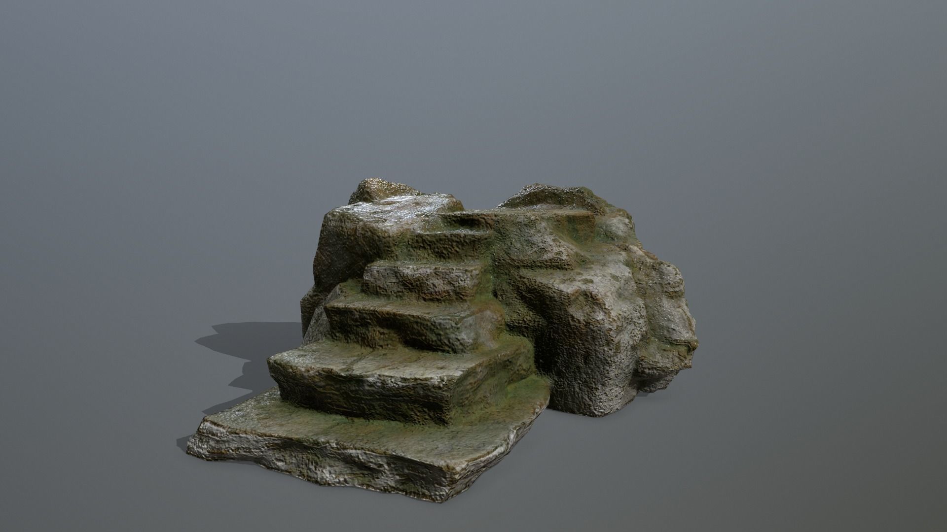 Altar Set piece of rock Low-poly 3D model_3