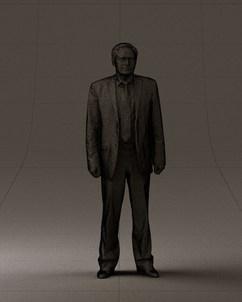 Old man in black suit 0564 3D Print Ready 3D print model_2
