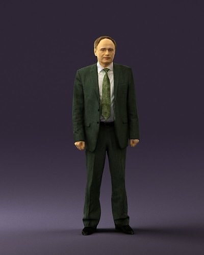 Old man in black suit 0564 3D Print Ready 3D print model