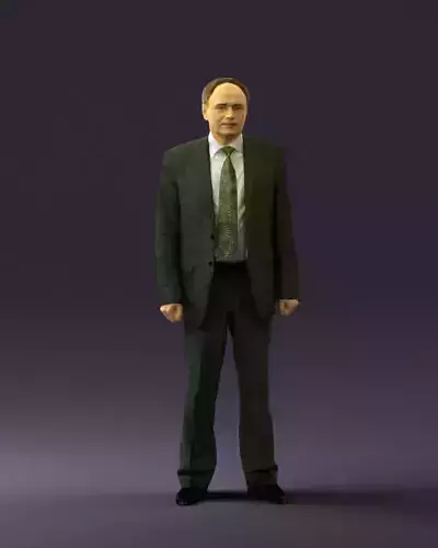 Old man in black suit 0564 3D Print Ready 3D print model