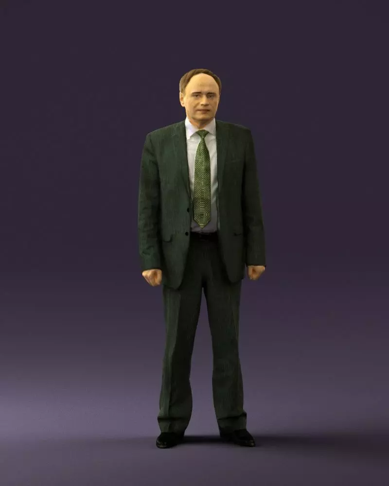 Old man in black suit 0564 3D Print Ready 3D print model_0