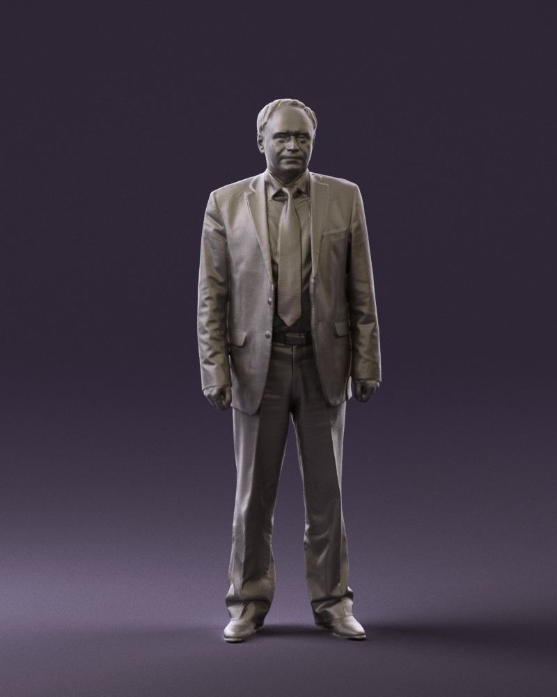 Old man in black suit 0564 3D Print Ready 3D print model_1