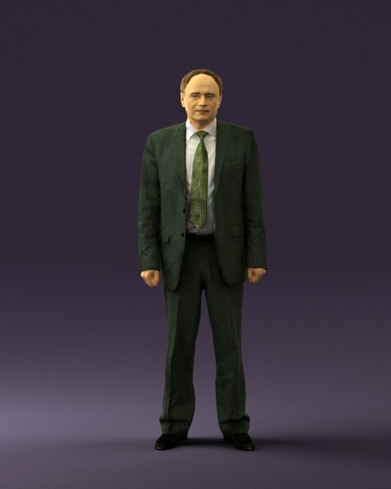 Old man in black suit 0564 3D Print Ready 3D print model_33