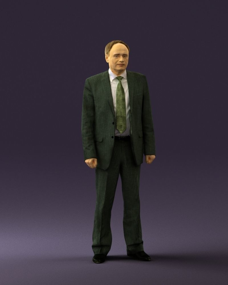 Old man in black suit 0564 3D Print Ready 3D print model_3