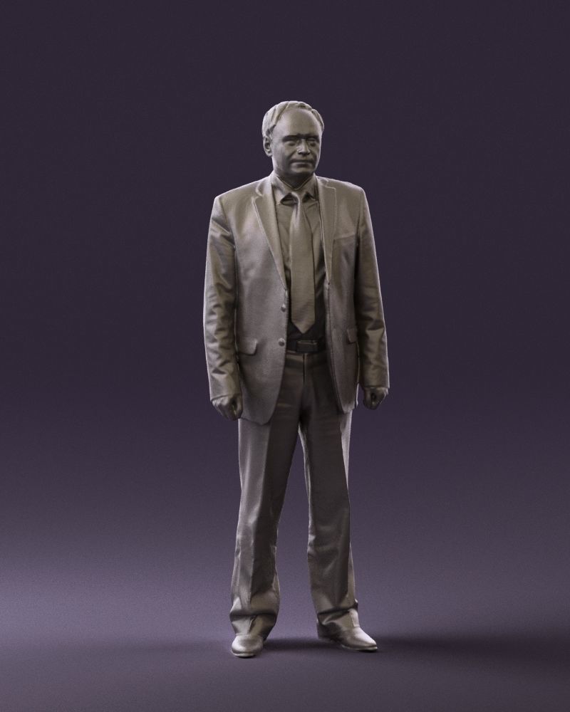 Old man in black suit 0564 3D Print Ready 3D print model_4