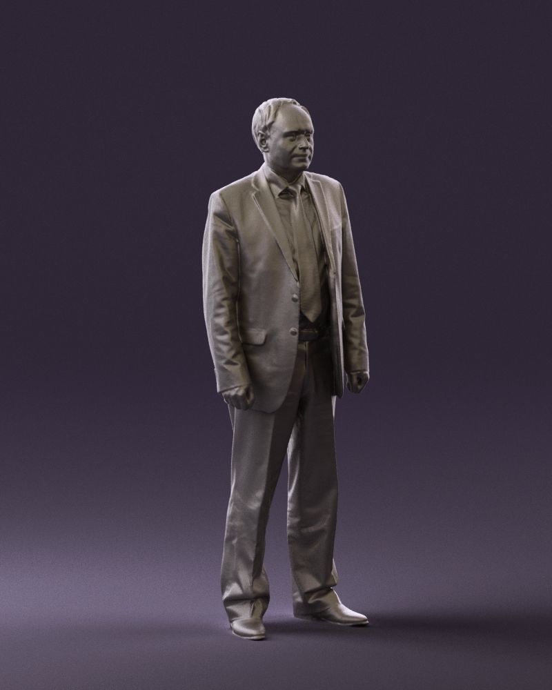 Old man in black suit 0564 3D Print Ready 3D print model_7