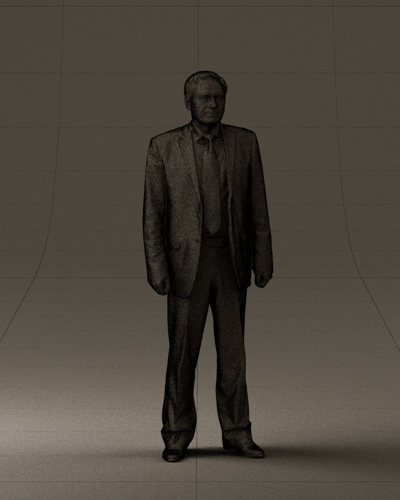 Old man in black suit 0564 3D Print Ready 3D print model_5