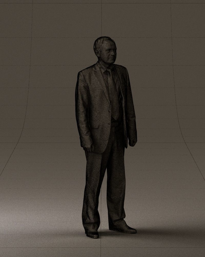 Old man in black suit 0564 3D Print Ready 3D print model_8