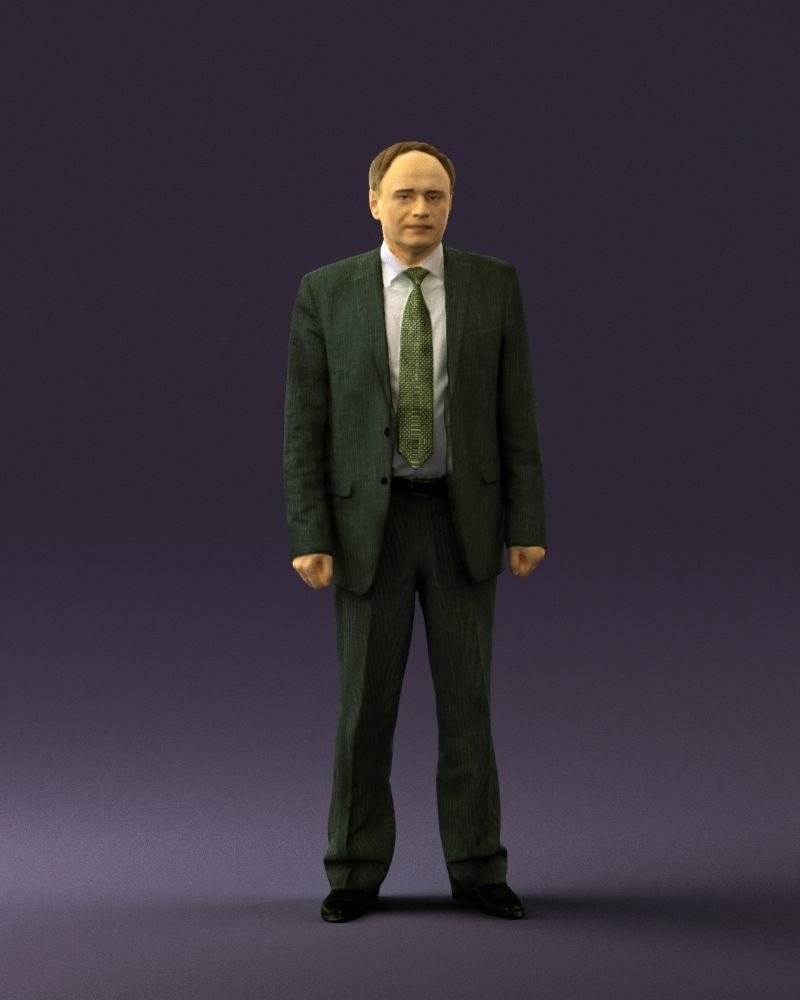 Old man in black suit 0564 3D Print Ready 3D print model_36