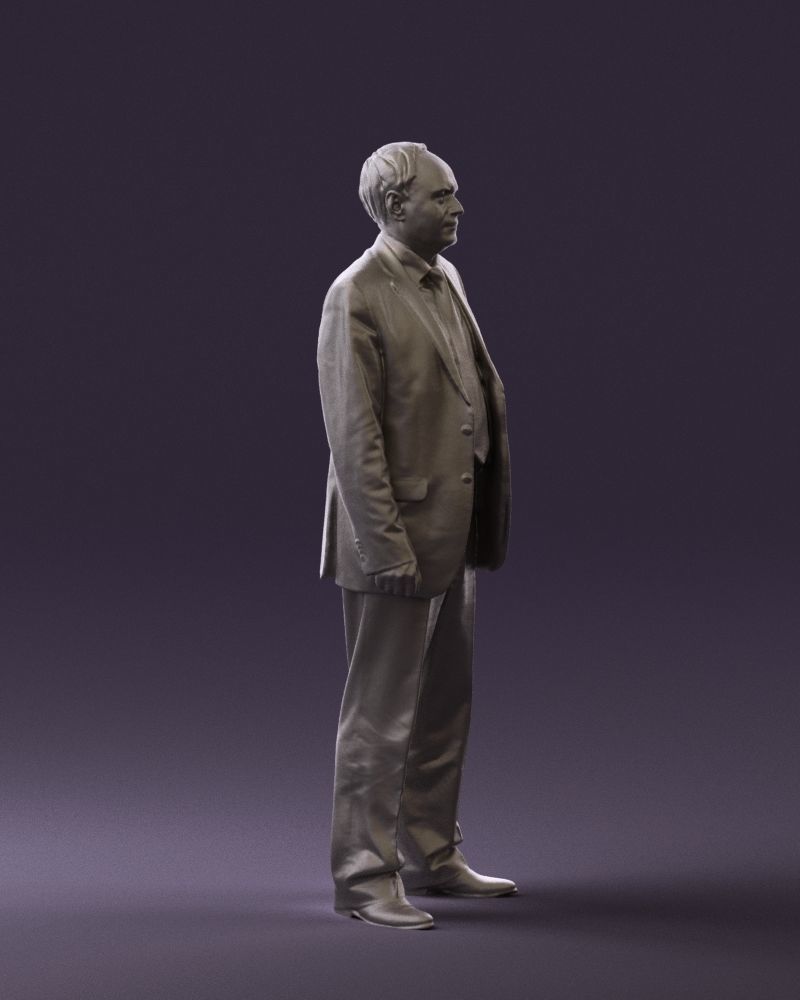 Old man in black suit 0564 3D Print Ready 3D print model_10