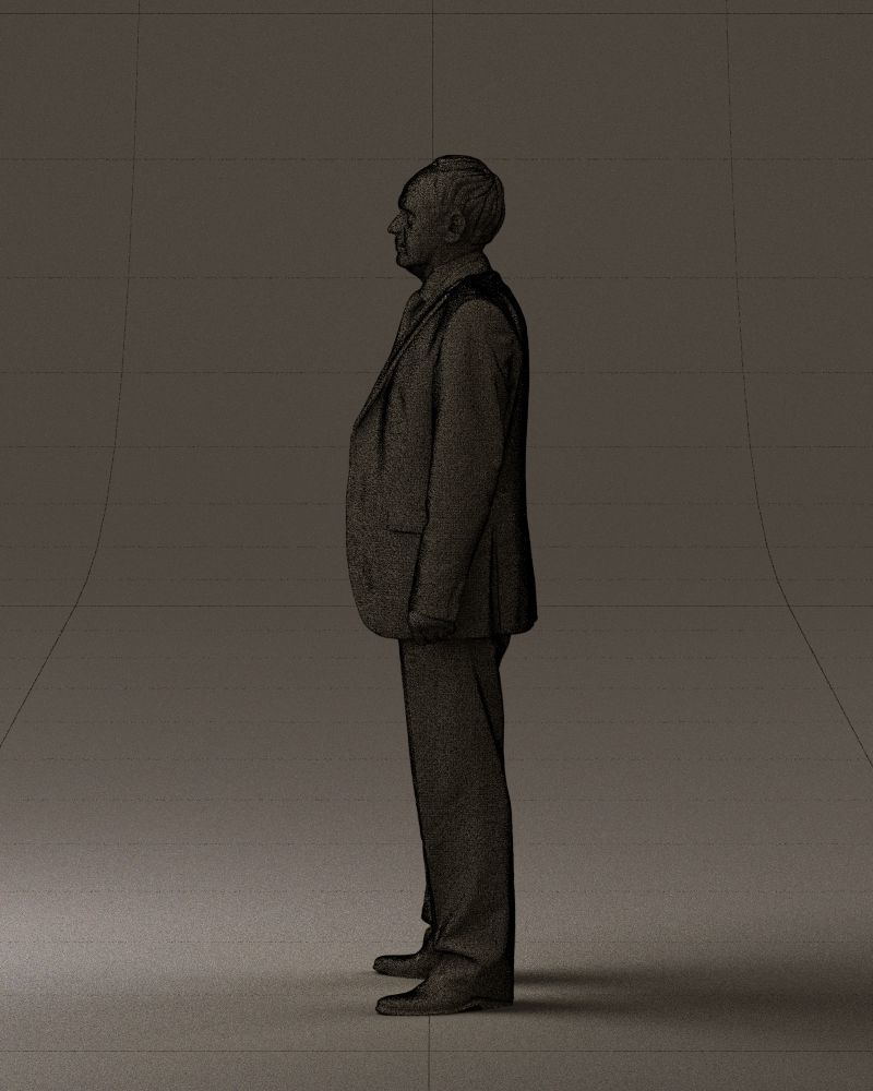 Old man in black suit 0564 3D Print Ready 3D print model_26