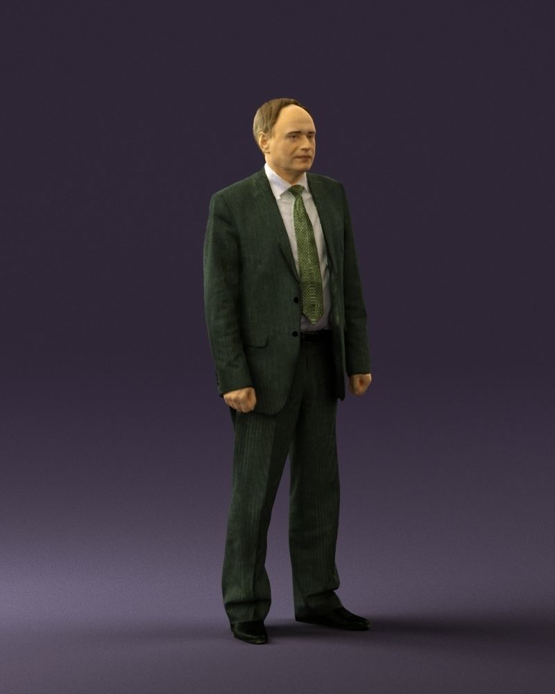 Old man in black suit 0564 3D Print Ready 3D print model_6