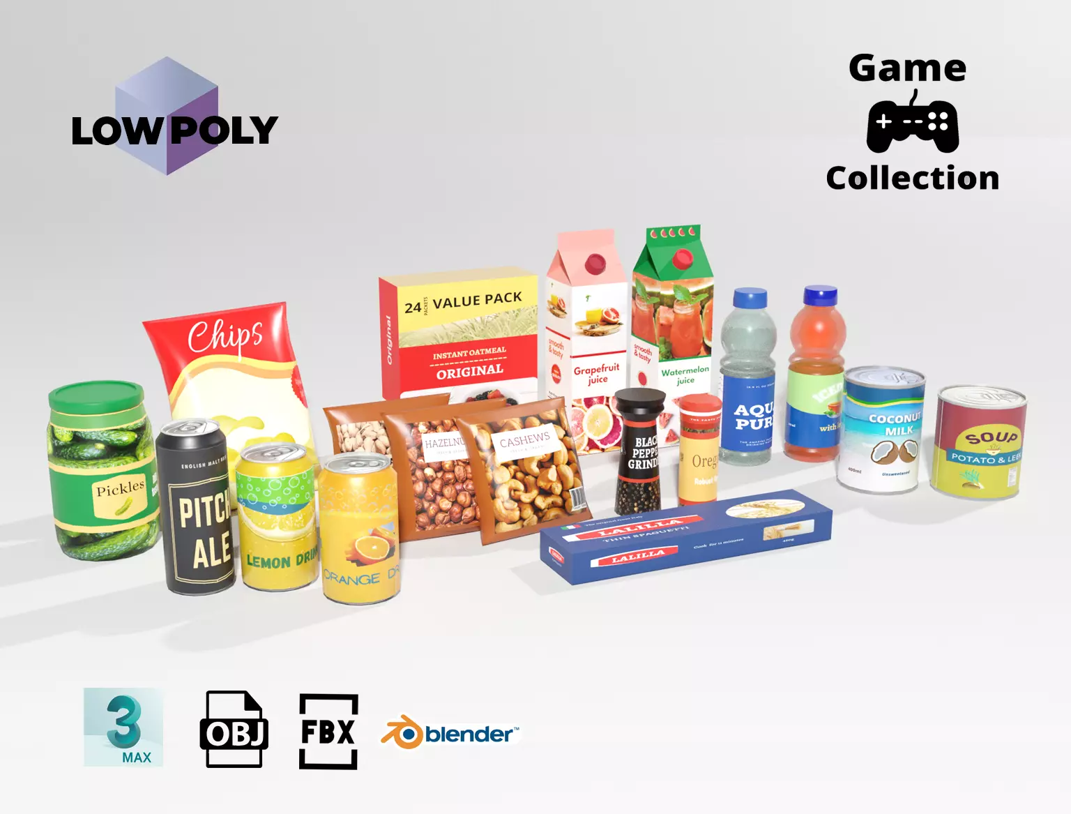 Groceries 3  Low-poly 3D model_0