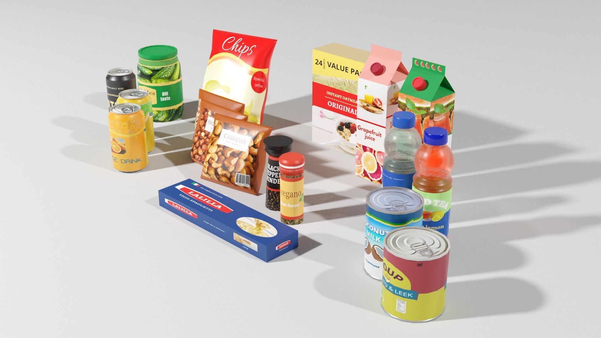 Groceries 3  Low-poly 3D model_3