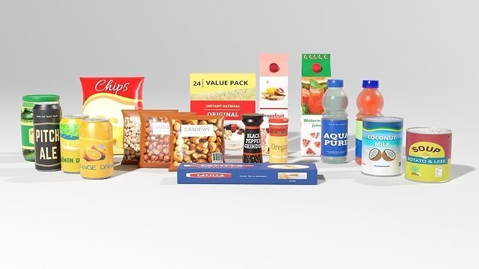 Groceries 3  Low-poly 3D model 3
