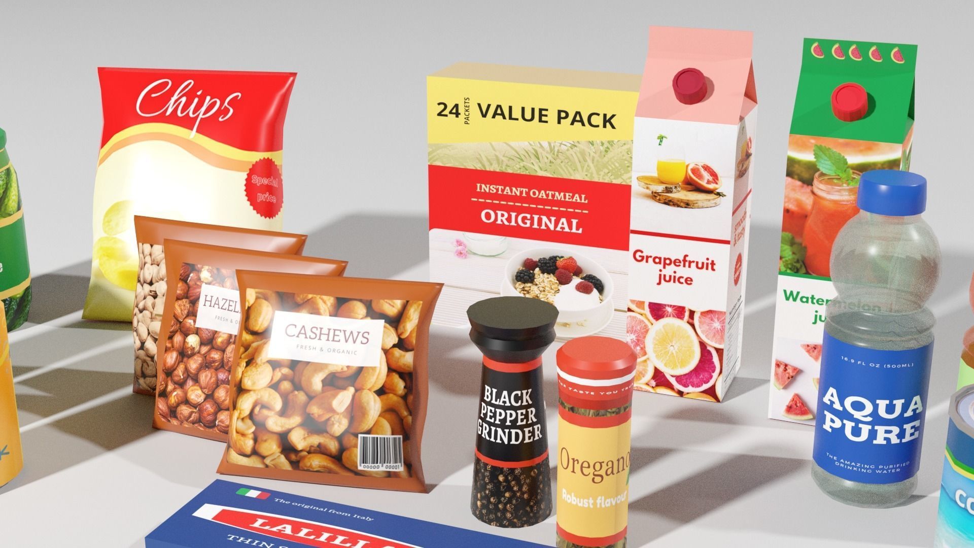 Groceries 3  Low-poly 3D model_6