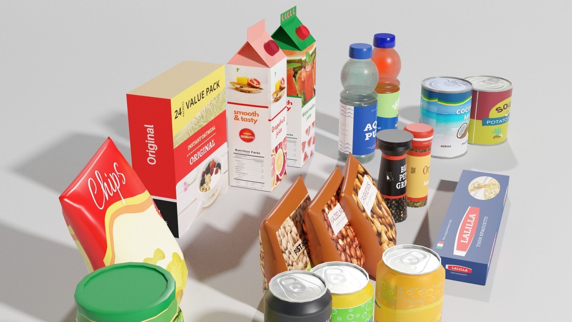 Groceries 3  Low-poly 3D model_5