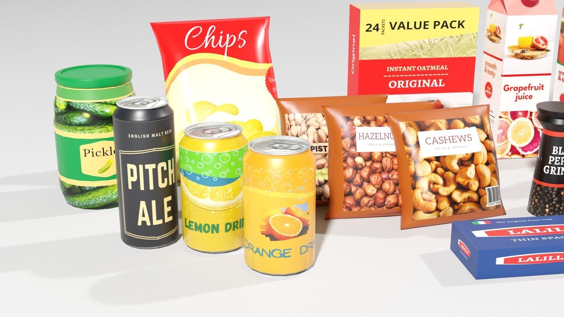 Groceries 3  Low-poly 3D model_4