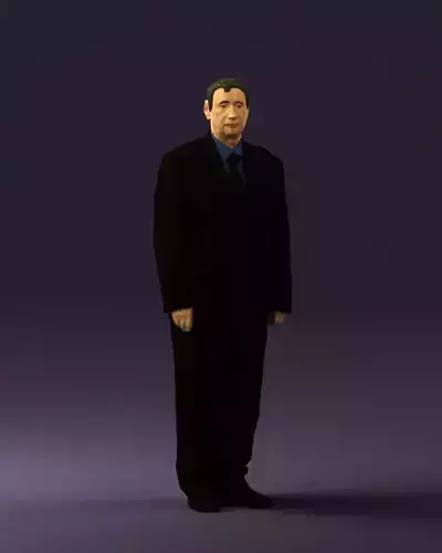 Man in black suit blue tshirt 0567 3D Print Ready 3D print model