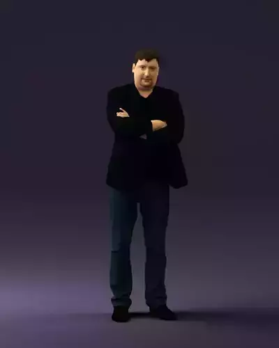 Man in black top jeans 0565 3D model