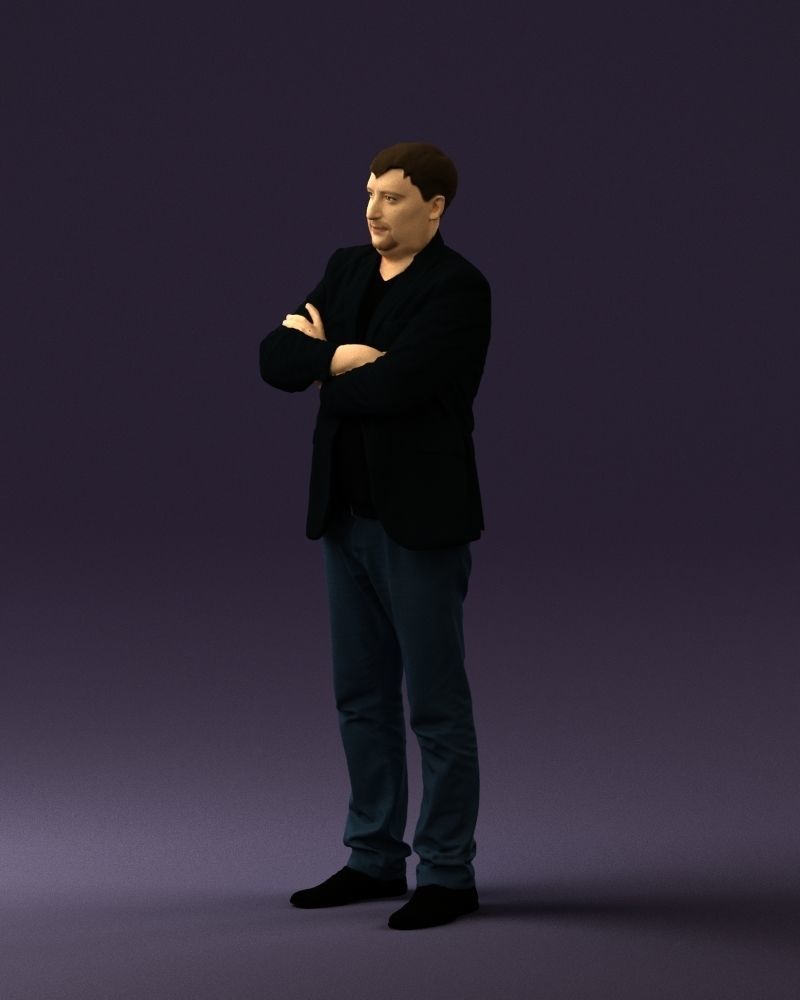 Man in black top jeans 0565 3D Print Ready 3D print model_27