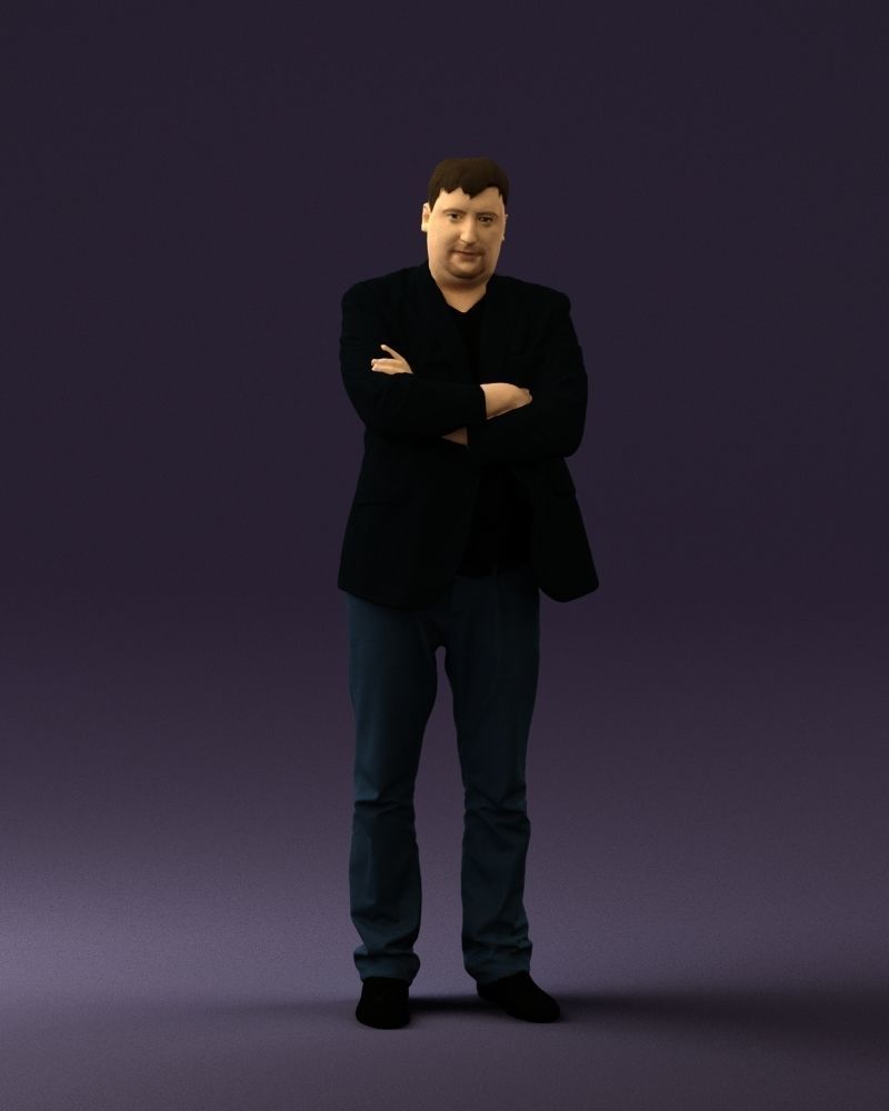 Man in black top jeans 0565 3D Print Ready 3D print model_36