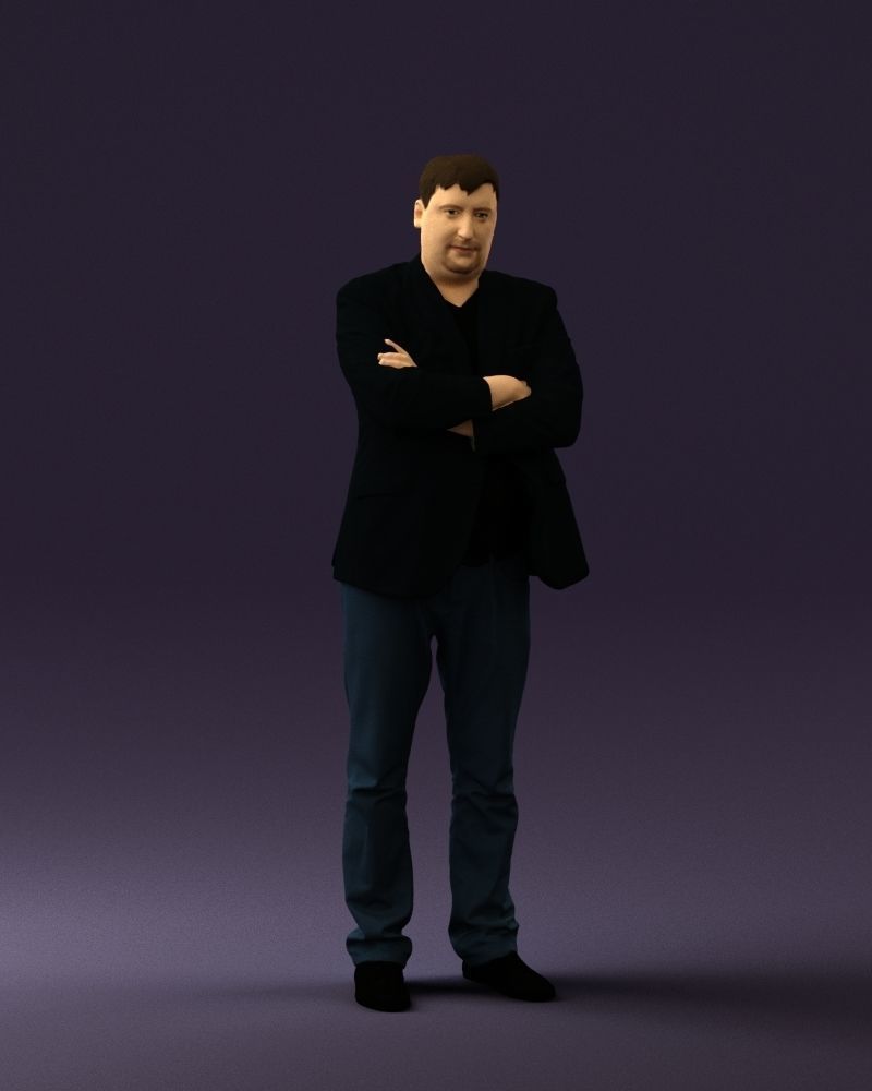 Man in black top jeans 0565 3D Print Ready 3D print model_3