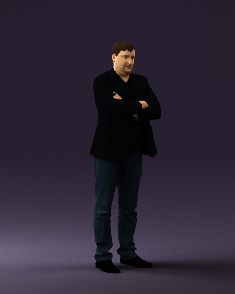 Man in black top jeans 0565 3D Print Ready 3D print model_6
