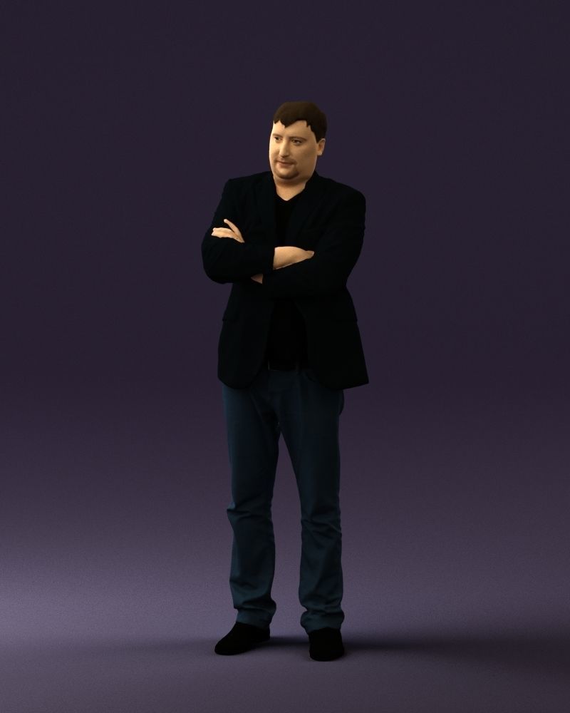 Man in black top jeans 0565 3D Print Ready 3D print model_30