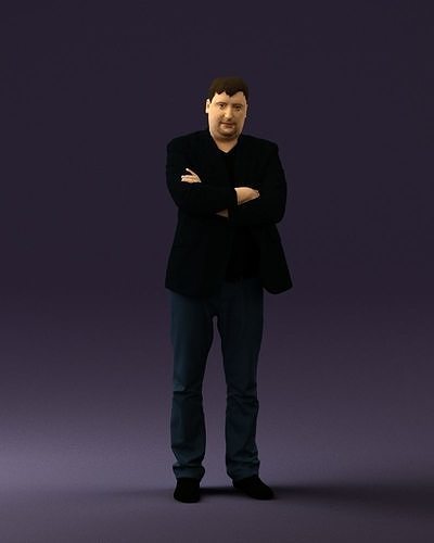 Man in black top jeans 0565 3D Print Ready 3D print model