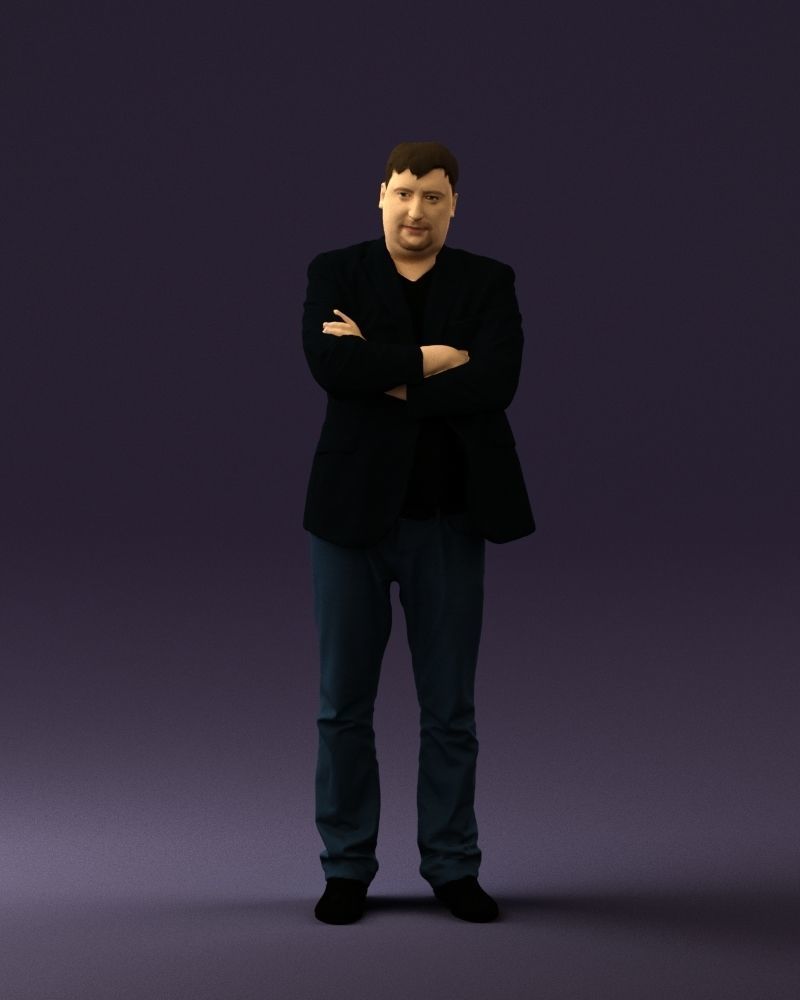 Man in black top jeans 0565 3D Print Ready 3D print model_33