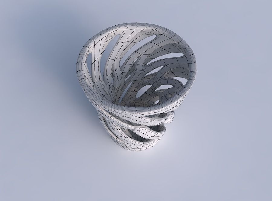 Vase wide with two layered vertical lines twisted 3D print model_6