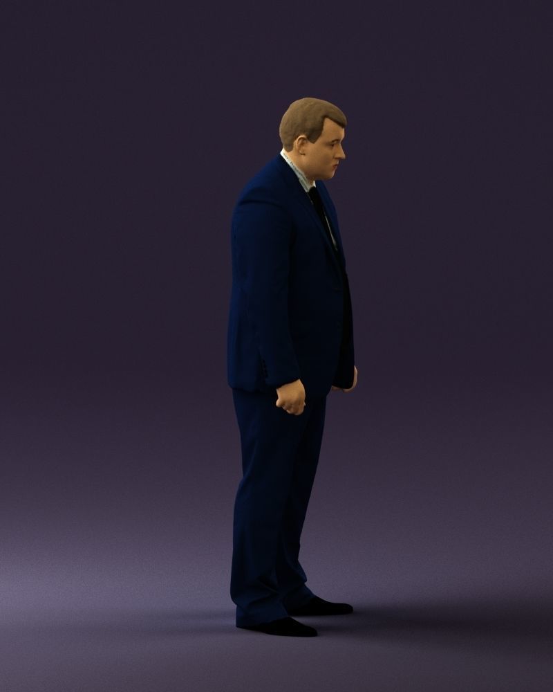 Man in blue suit 0566 3D Print Ready 3D print model_9