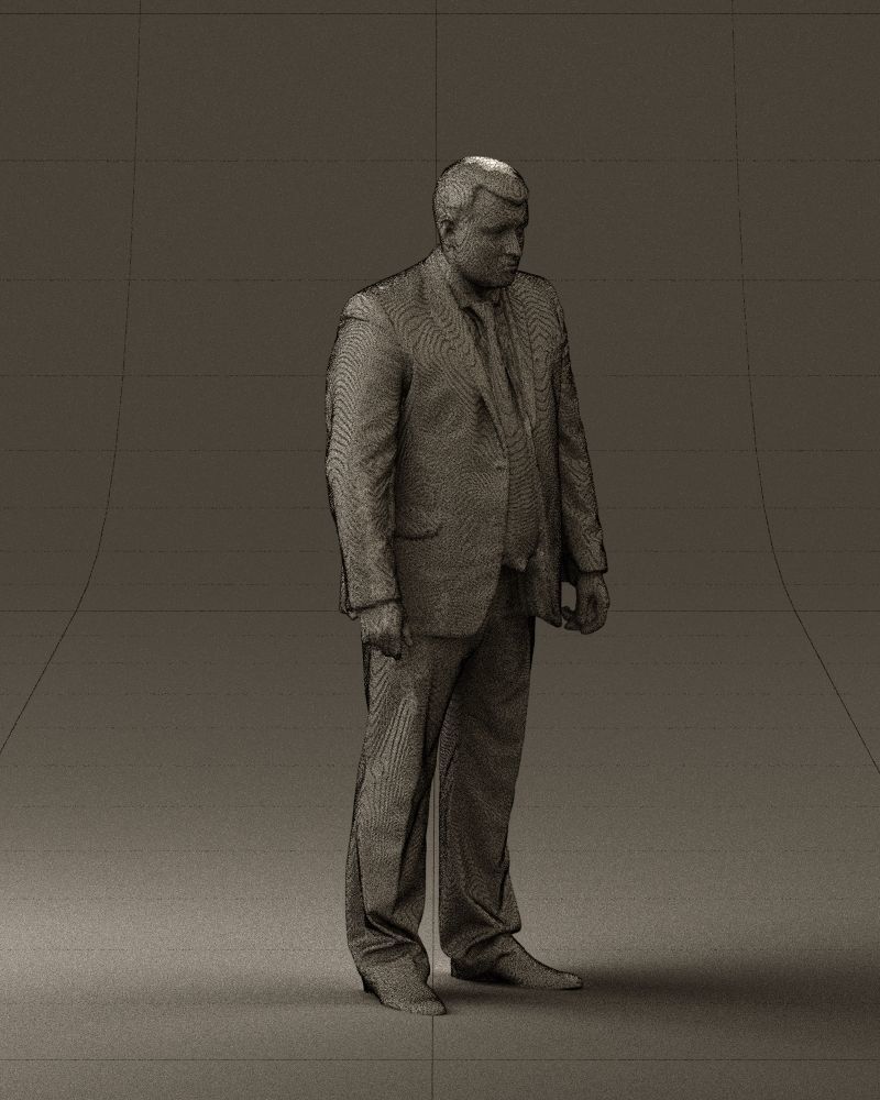 Man in blue suit 0566 3D Print Ready 3D print model_8