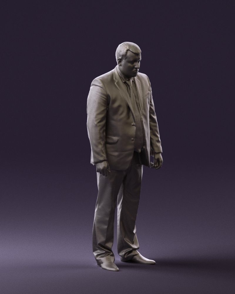 Man in blue suit 0566 3D Print Ready 3D print model_7