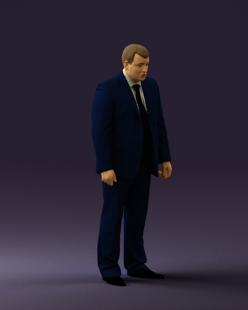 Man in blue suit 0566 3D Print Ready 3D print model_6