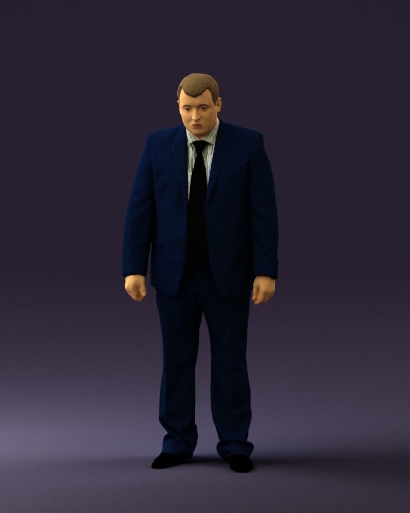 Man in blue suit 0566 3D Print Ready 3D print model_30