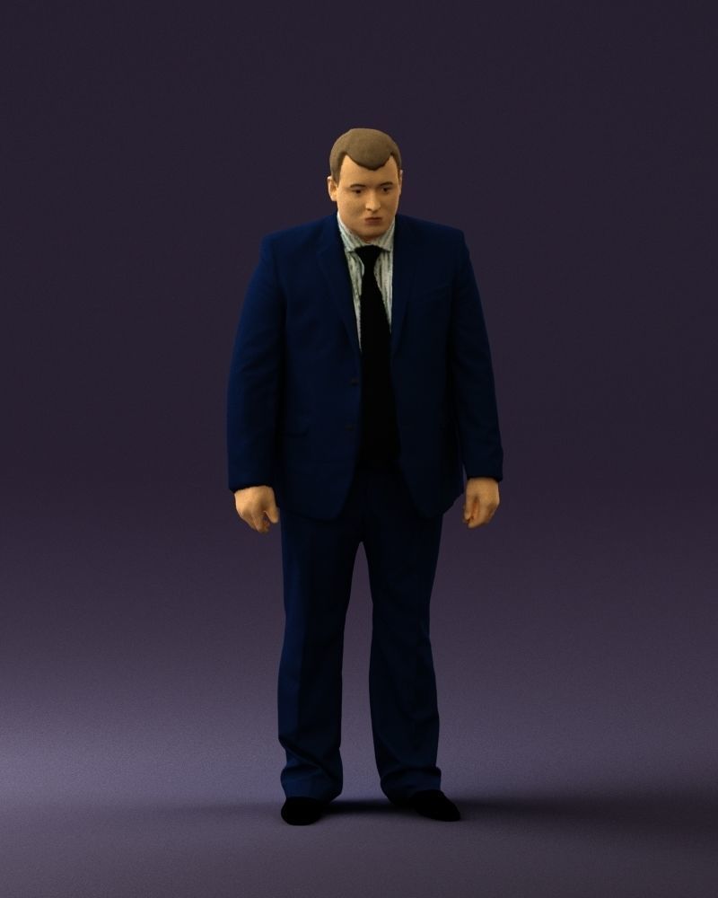 Man in blue suit 0566 3D Print Ready 3D print model_33